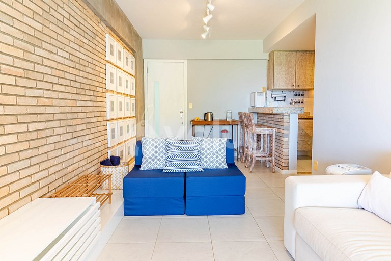 Excelente dormitorio y sala de estar Pé na Areia, Rio Vermel