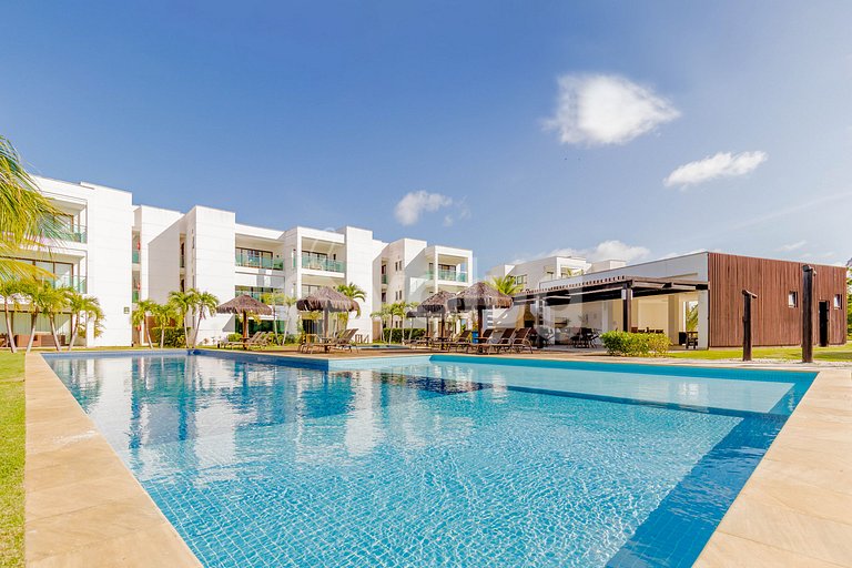 Apartamento 2 Suites a 350m de Praia do Ibero-Praia do Forte