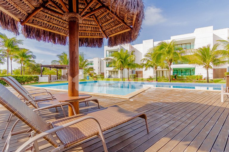 Apartamento 2 Suites a 350m de Praia do Ibero-Praia do Forte