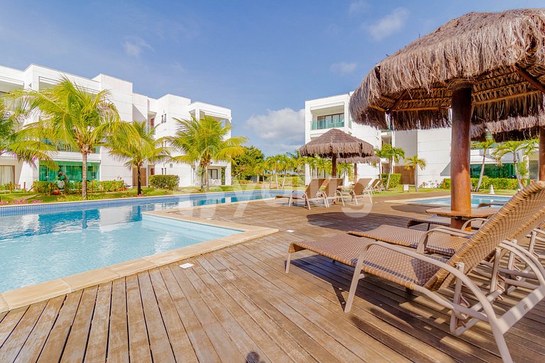 Apartamento 2 Suítes a 350m Praia do Ibero - Praia do Forte