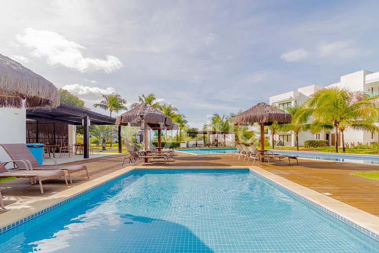 2-Suite Apartment 250m from Ibero Beach - Praia do Forte