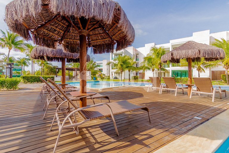 2-Suite Apartment 750m from Ibero Beach - Praia do Forte