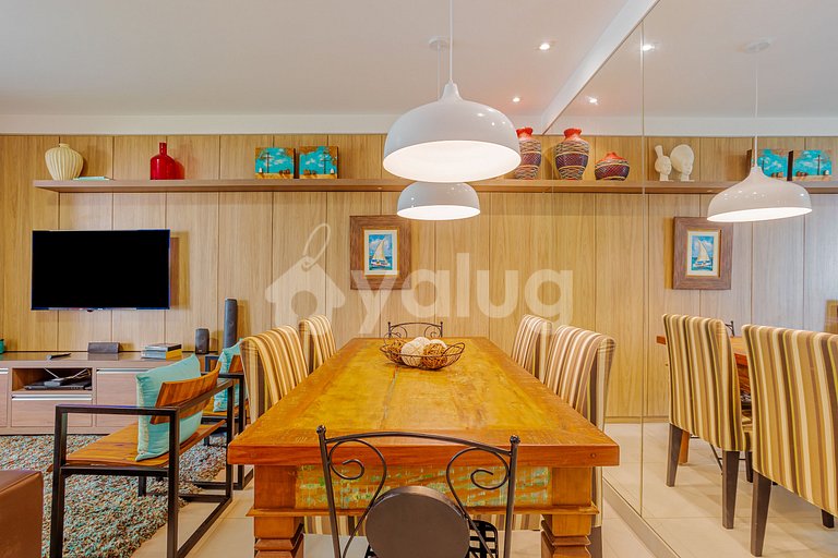 Apartamento 2 Suítes a 750m Praia do Ibero - Praia do Forte