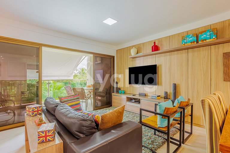 Apartamento 2 Suites a 750m de Praia do Ibero-Praia do Forte