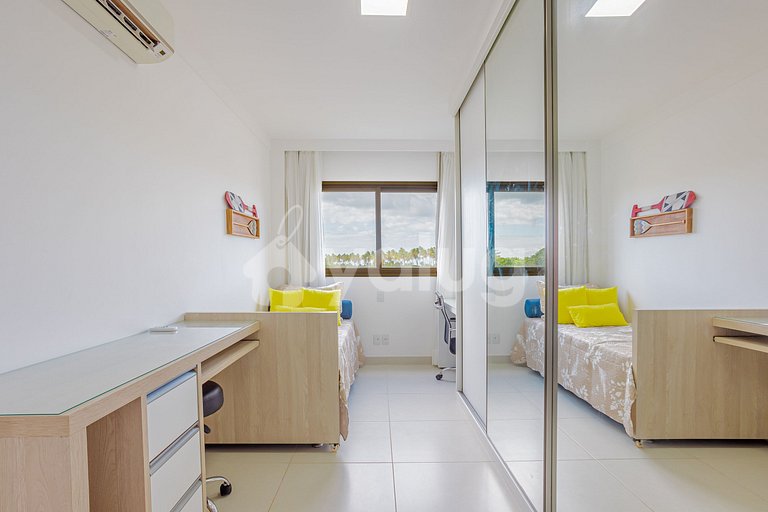 Apartamento 2 Suítes a 350m Praia do Ibero - Praia do Forte