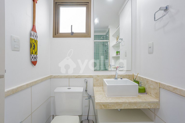 Apartamento 2 Suites a 750m de Praia do Ibero-Praia do Forte