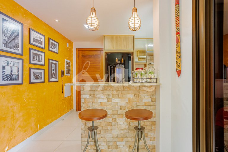 Apartamento 2 Suites a 250m de Praia do Ibero-Praia do Forte