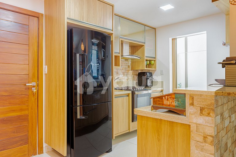 Apartamento 2 Suítes a 350m Praia do Ibero - Praia do Forte