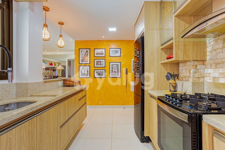 Apartamento 2 Suítes a 350m Praia do Ibero - Praia do Forte