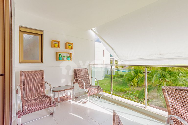 Apartamento 2 Suítes a 350m Praia do Ibero - Praia do Forte