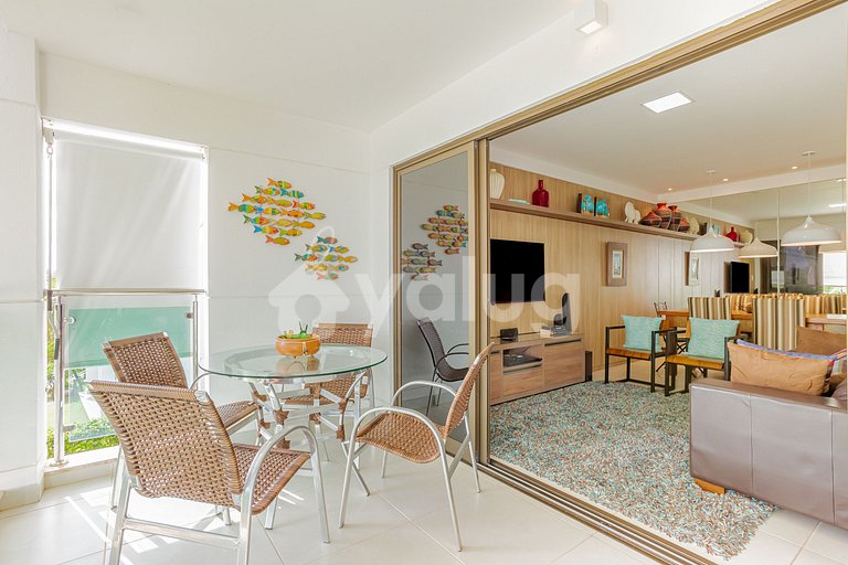 Apartamento 2 Suites a 750m de Praia do Ibero-Praia do Forte