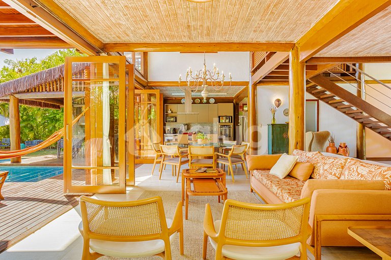 Maravilhosa casa com 5 suítes a 500m do Lord- Praia do Forte
