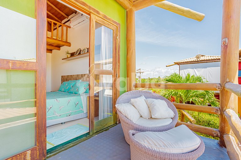 gran apartamento justo en la arena con 2 suites - Itacimirim