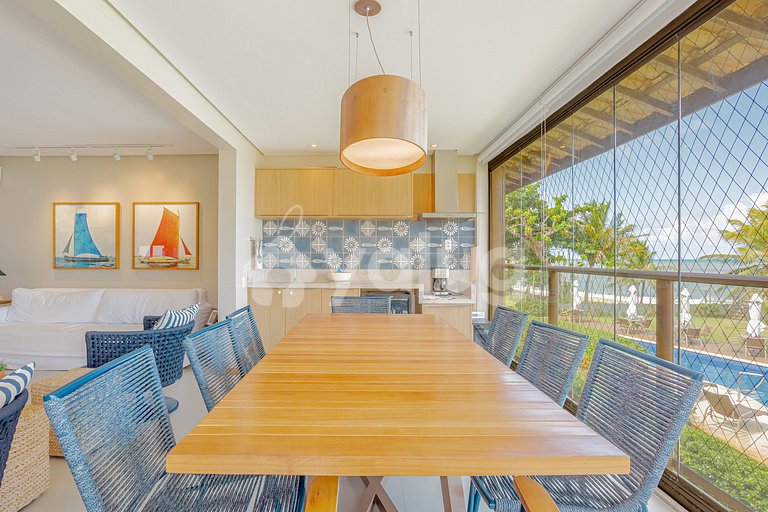 Excelente apartamento pé na areia com 3 suítes - Itacimirim