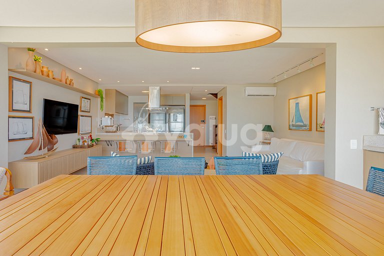 Excelente apartamento pé na areia com 3 suítes - Itacimirim