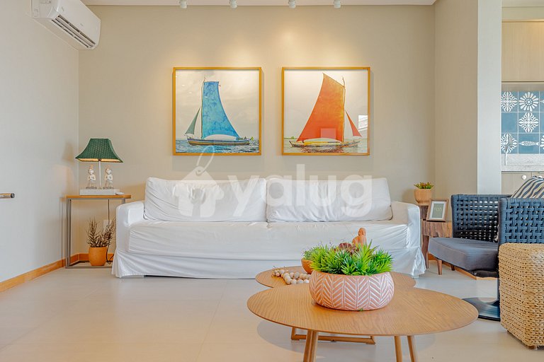 Excelente apartamento pé na areia com 3 suítes - Itacimirim