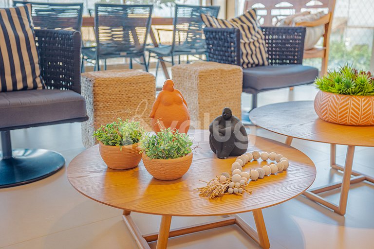 Excelente apartamento pé na areia com 3 suítes - Itacimirim