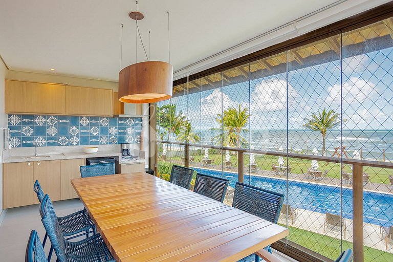 Excelente apartamento pé na areia com 3 suítes - Itacimirim