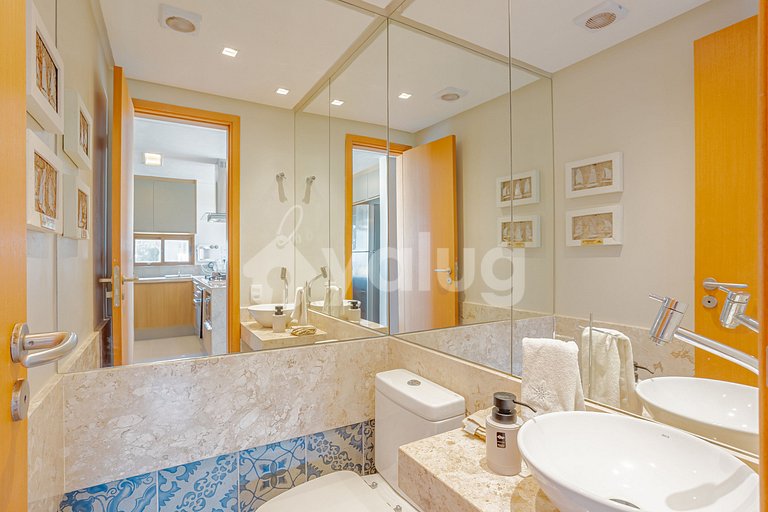 Excelente apartamento pé na areia com 3 suítes - Itacimirim
