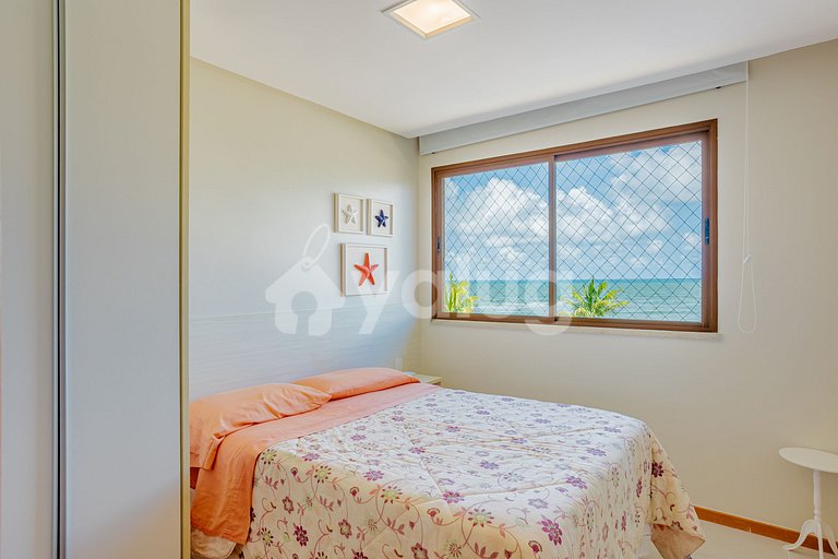Excelente apartamento pé na areia com 3 suítes - Itacimirim
