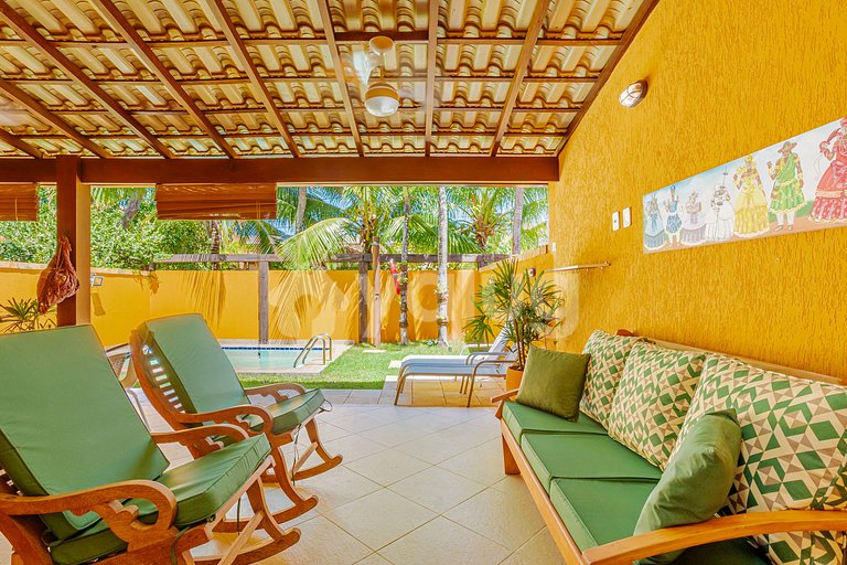 Excelente casa com piscina a 350m da praia - Itacimirim