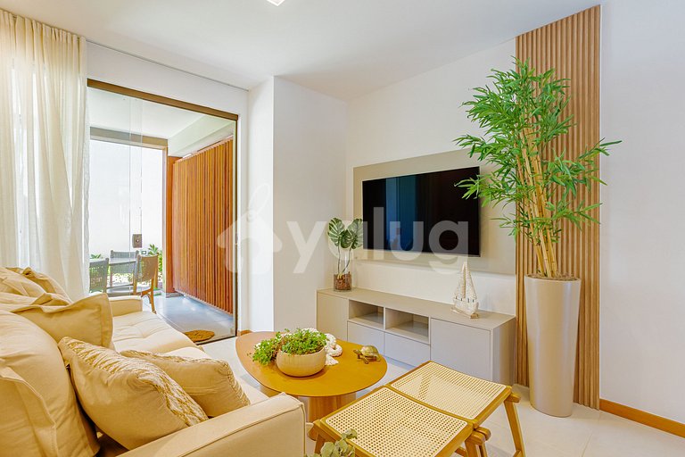 Maravilhoso apartamento com 2 suítes - Itacimirim