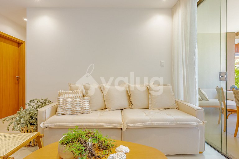 Maravilhoso apartamento com 2 suítes - Itacimirim