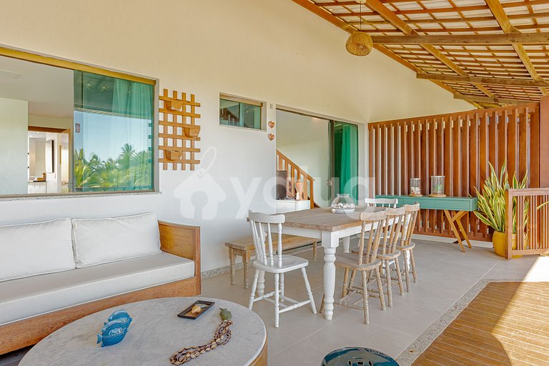 Excellent Beachfront Apartment with 4 Suites - Itacimirim