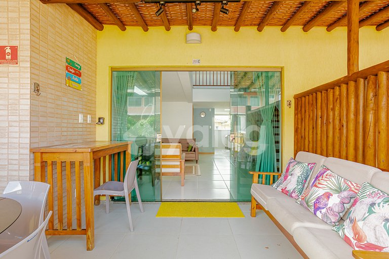 Hermoso apartamento frente al mar con 4 suites - Itacimirim