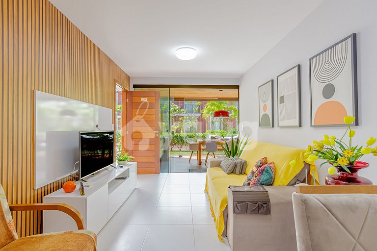 Lindo Apartamento 3/4 Pé na Areia em Itacimirim