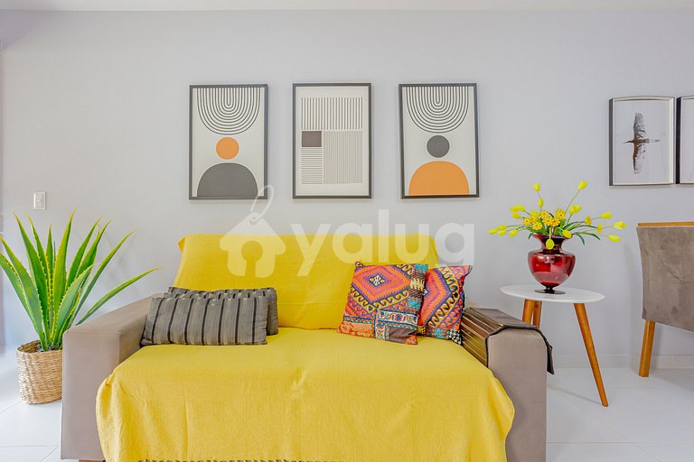 Lindo Apartamento 3/4 Pé na Areia em Itacimirim