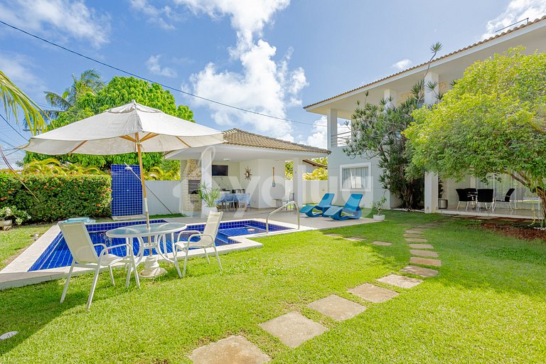 Excelente Casa c/ Piscina 3 Suítes 450m da Praia - Guarajuba