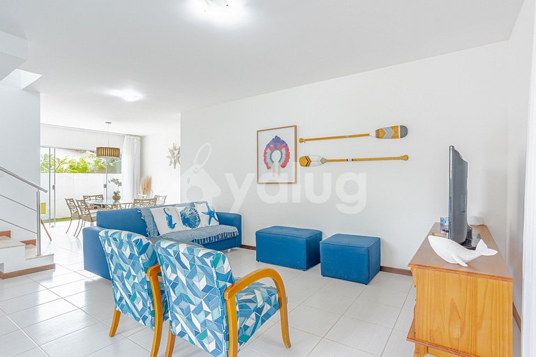 Excelente Casa com Piscina e 3 Suítes a 450m da Praia - Guar