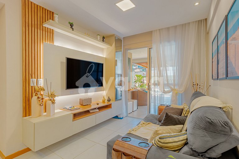 Lindo Apartamento Pé na Areia 3 Suítes - Itacimirim