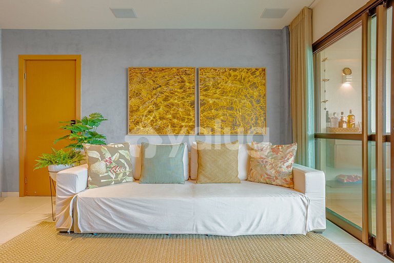 Maravilloso apartamento frente al mar con 3 suite Itacimirim