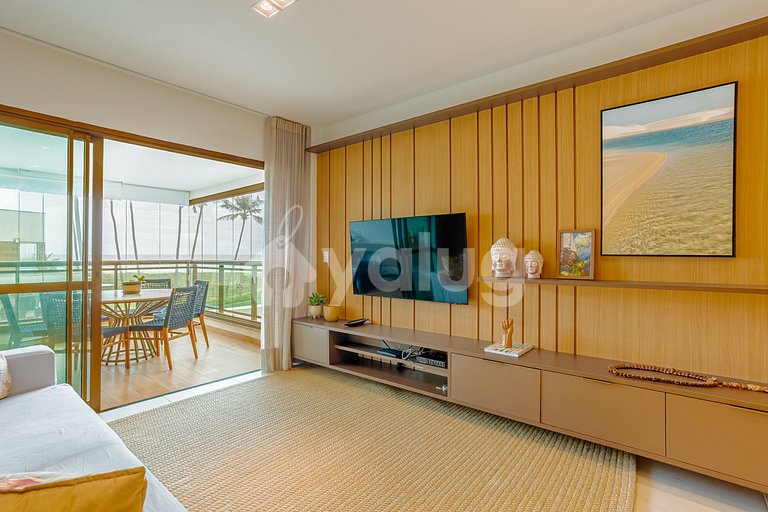 Maravilhoso Apartamento pé na areia com 3 suítes- Itacimirim