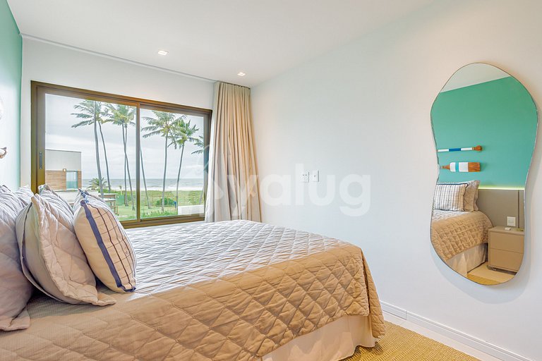 Maravilhoso Apartamento pé na areia com 3 suítes- Itacimirim
