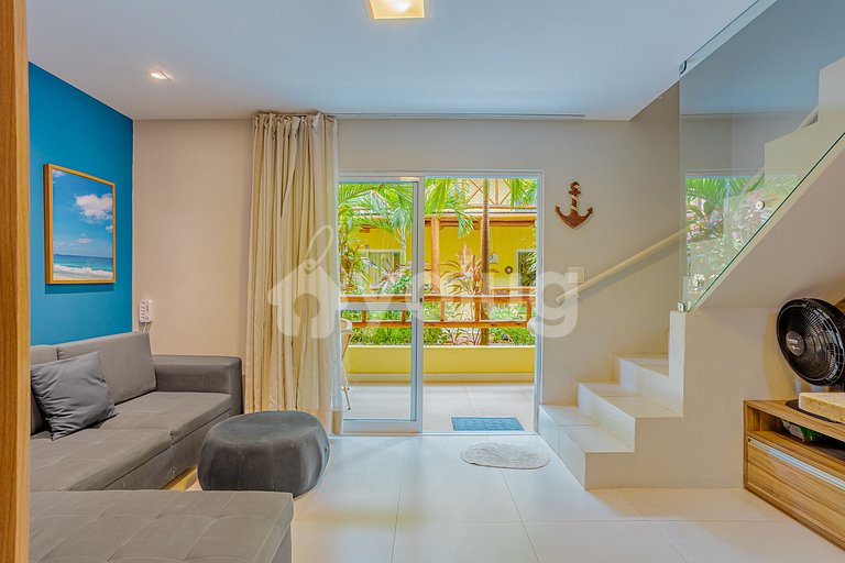 Excelente Apartamento pé na areia com 2 quartos - Itacimirim