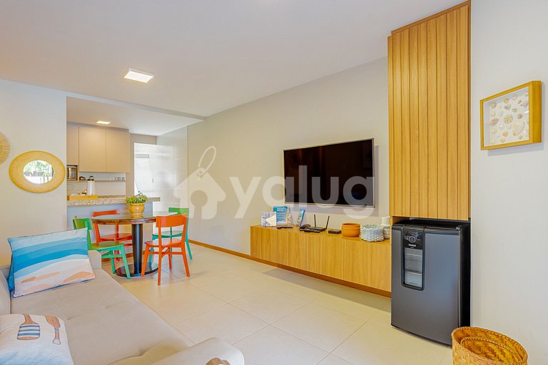 Lindo Apartamento pé na areia com 2 suítes em Itacimirim