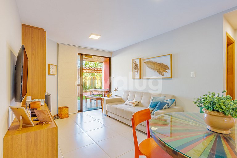 Hermoso apartamento frente al mar con 2 suites en Itacimirim