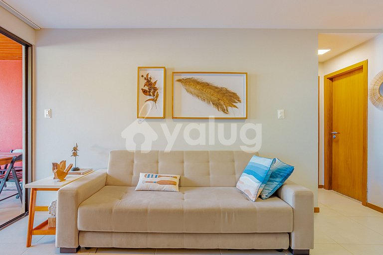 Lindo Apartamento pé na areia com 2 suítes em Itacimirim