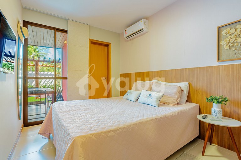 Lindo Apartamento pé na areia com 2 suítes em Itacimirim
