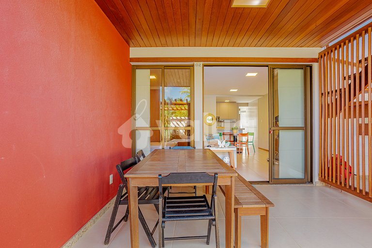 Lindo Apartamento pé na areia com 2 suítes em Itacimirim