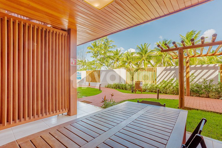 Lindo Apartamento pé na areia com 2 suítes em Itacimirim