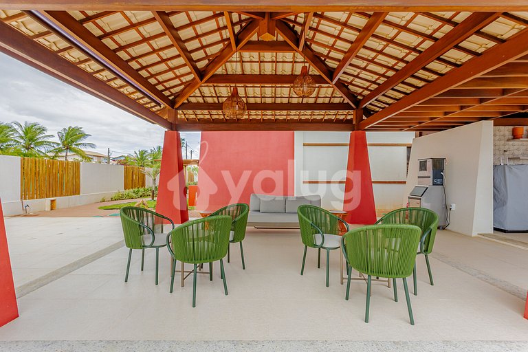 Lindo Apartamento pé na areia com 2 suítes em Itacimirim
