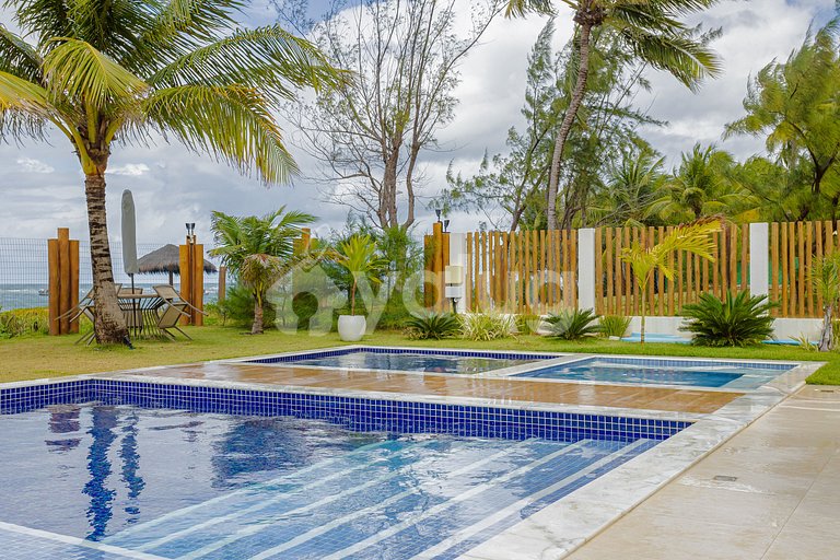 Hermoso apartamento frente al mar con 2 suites en Itacimirim