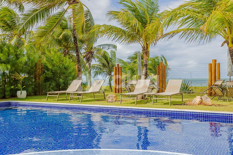 Hermoso apartamento frente al mar con 2 suites en Itacimirim