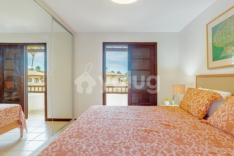 Ótimo apartamento pé na areia com 2 suítes em Praia do Forte