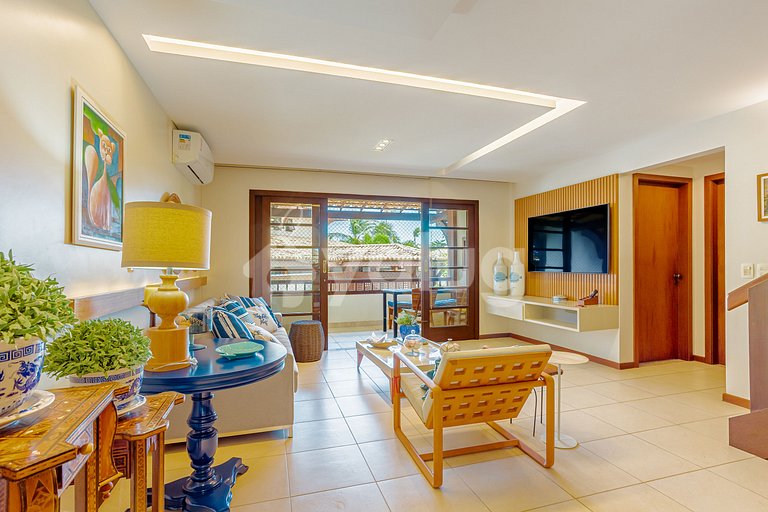 Gran apartamento frente al mar con 2 suite en Praia do Forte