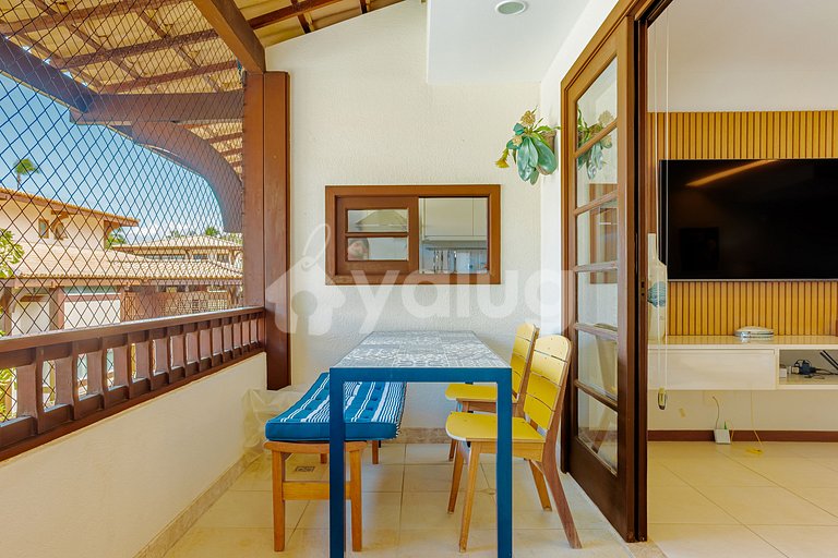 Gran apartamento frente al mar con 2 suite en Praia do Forte